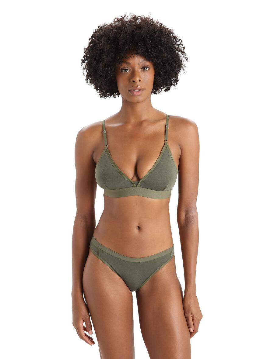 One Piece & Sets Icebreaker Merino Siren Bra Damskie Oliwkowe | PL 1202PJJQ